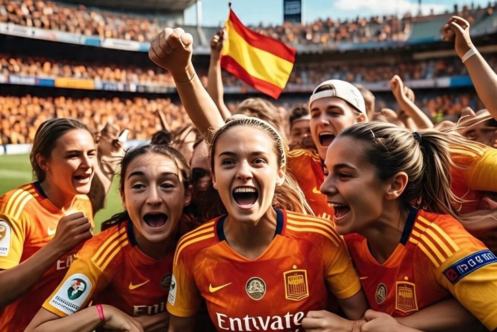 Aitana Bonmatí celebrates her extra-time winner against Germany in the UEFA Women’s Euro 2025 semifinal.