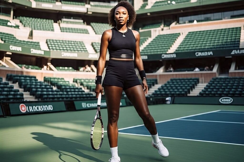 Venus Williams celebrates her win over Peyton Stearns at the 2025 DC Open