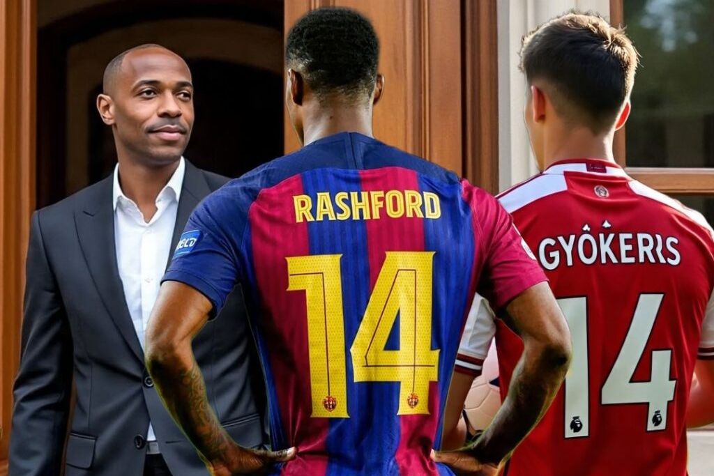 Gyökeres in Arsenal’s No.14 jersey and Rashford in Barcelona’s No.14 shirt, honouring Thierry Henry’s iconic number at their new clubs.