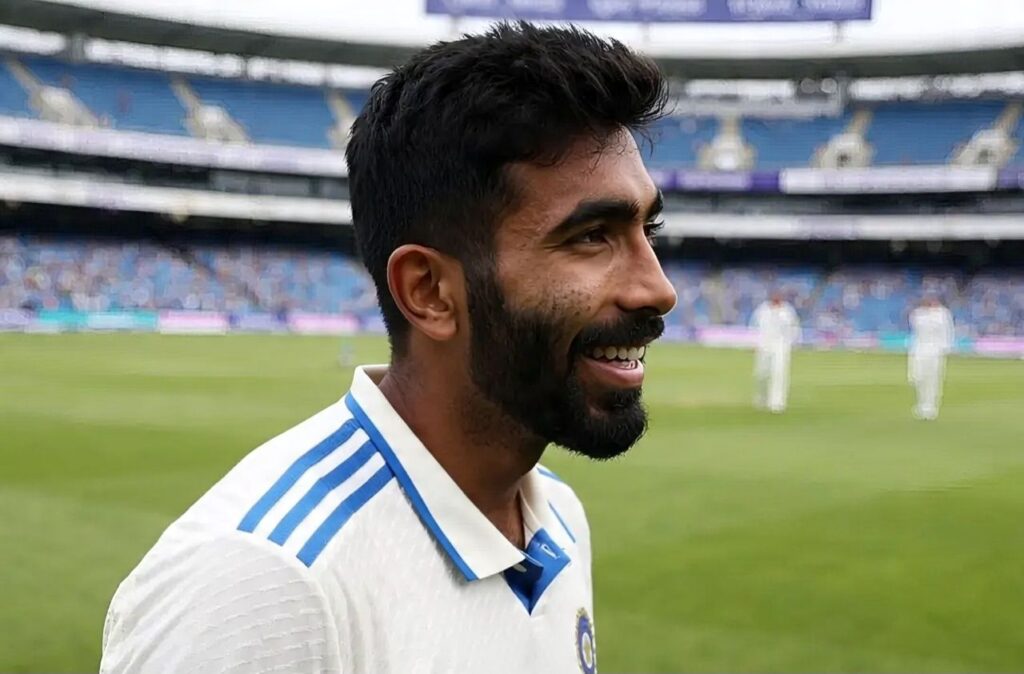 Jasprit Bumrah smiling after taking five wickets on Day 2 of the India vs England 3rd Test at Lord’s 2025.