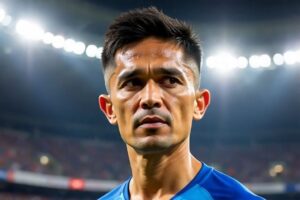 Sunil Chhetri at a Bengaluru FC training session amid ISL salary suspension crisis.