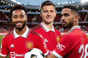 Manchester United new signings Šeško, Cunha, Mbeumo to lead the Red Devils’ frontline.